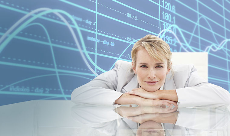 2021 Img Women in front of graph